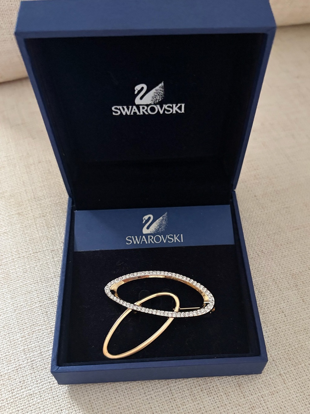 Swarovski Gold-Tone Crystal Oval Ring Set